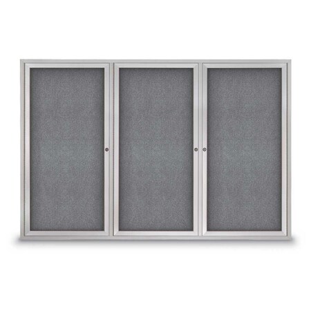 United Visual Products Sliding Door Indoor Enclosed Corkboard, 9 UV9029ACS-BLACK-CORK